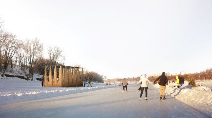 Winning designs of annual Winnipeg warming huts competition unveiled at The Forks